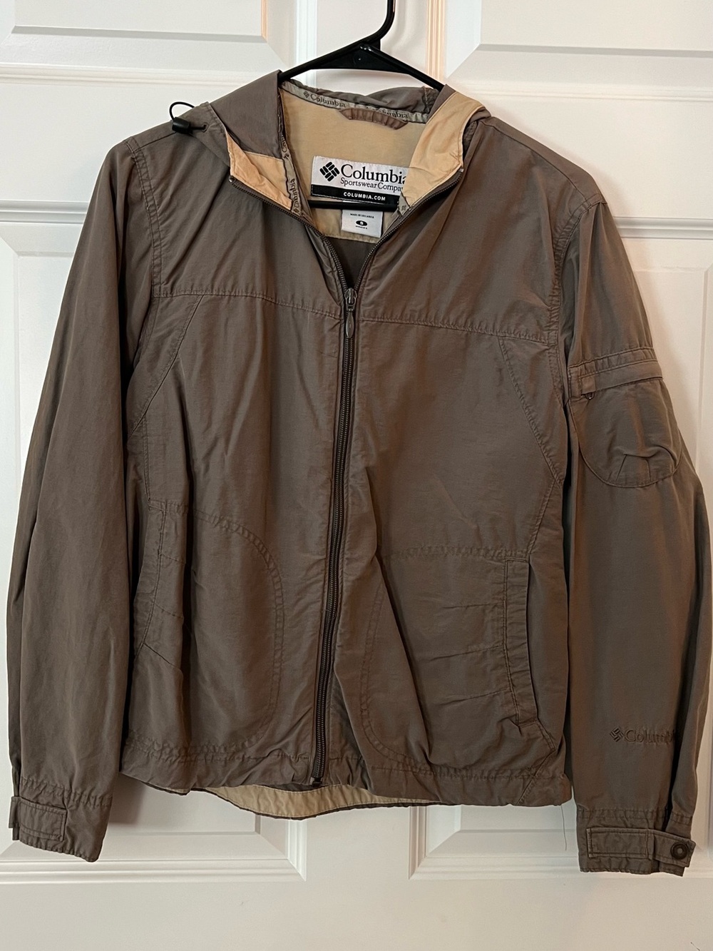 Columbia Kids Brown Hooded Packable Rain Jacket